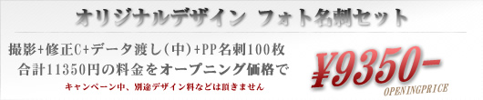 オリジナルデザインフォト名刺セット \9350